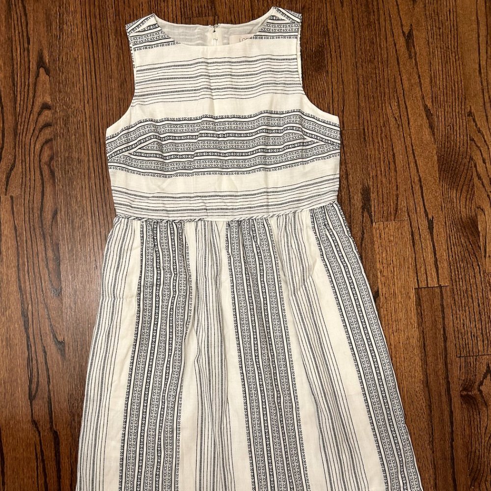Loft Black and White Striped Dress